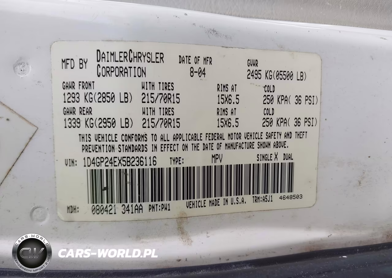 2005 Dodge Grand Caravan Se VIN:1D4GP24EX5B236116 - 9