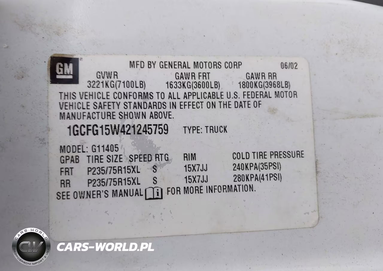 2002 Chevrolet Express VIN:1GCFG15W421245759 - 9
