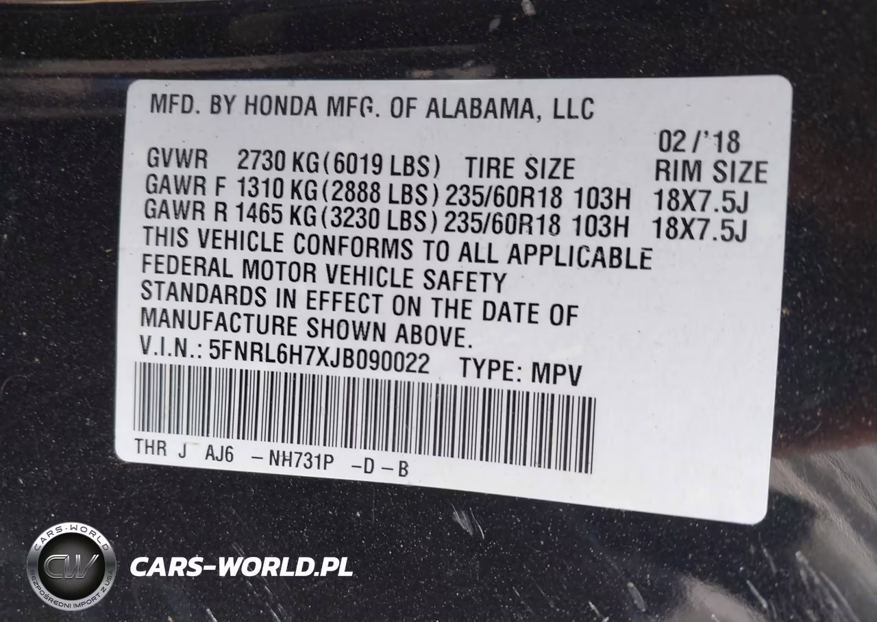 2018 Honda Odyssey Ex-L VIN:5FNRL6H7XJB090022 - 9