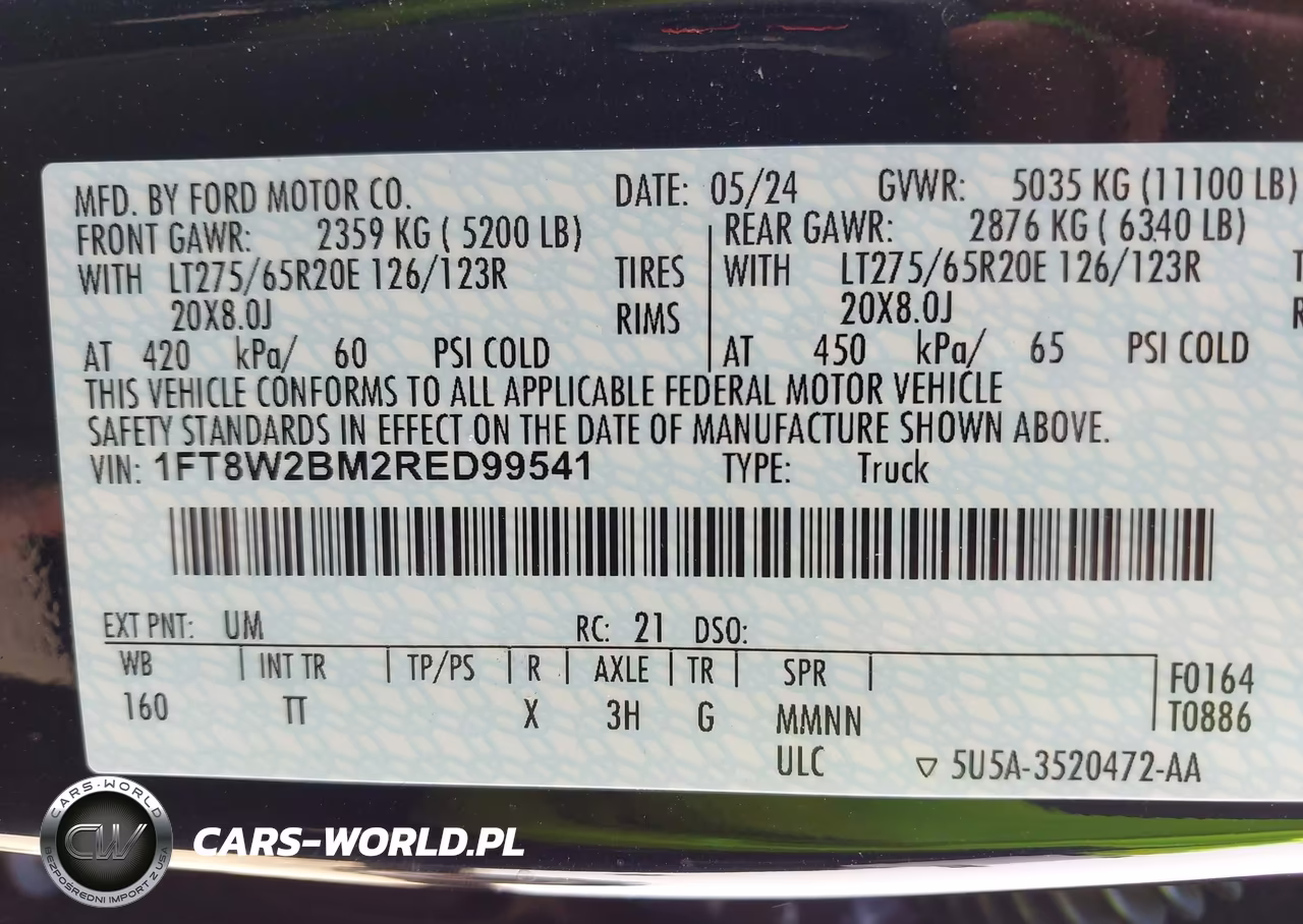 2024 Ford F-250 Limited VIN:1FT8W2BM2RED99541 - 9