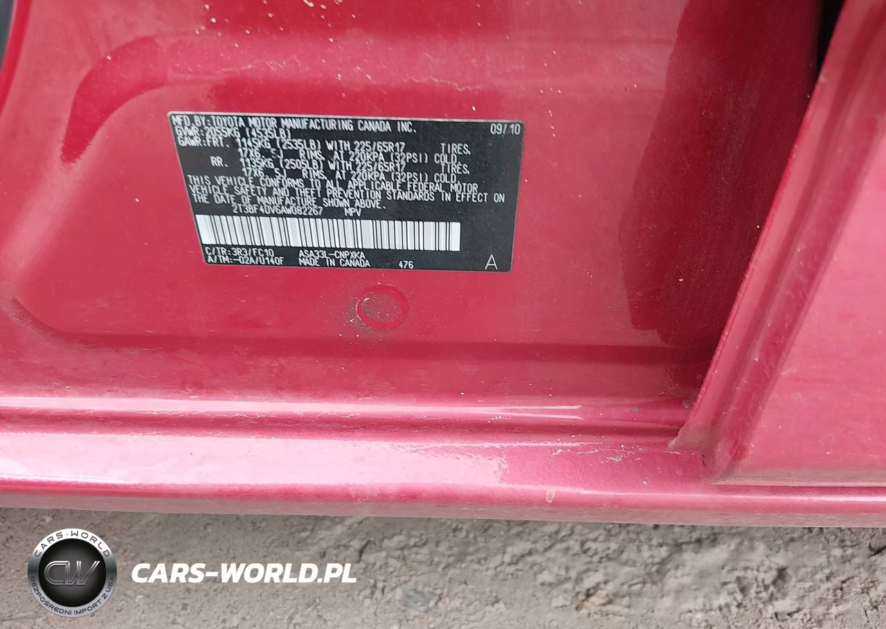 2010 Toyota Rav4 VIN:2T3BF4DV6AW082267 - 9