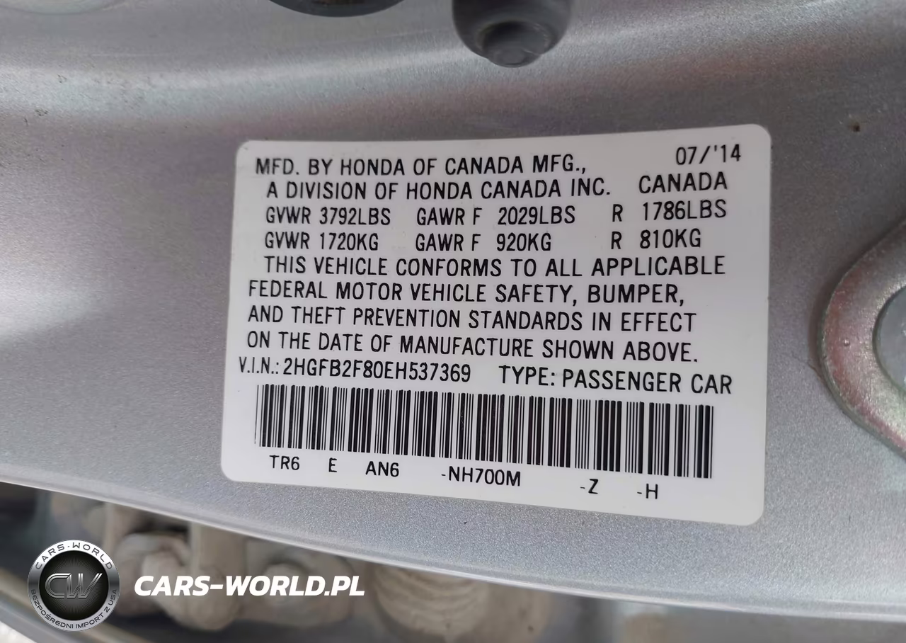 2014 Honda Civic Ex VIN:2HGFB2F80EH537369 - 9