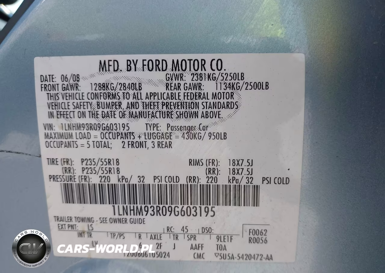 2009 Lincoln Mks VIN:1LNHM93R09G603195 - 9