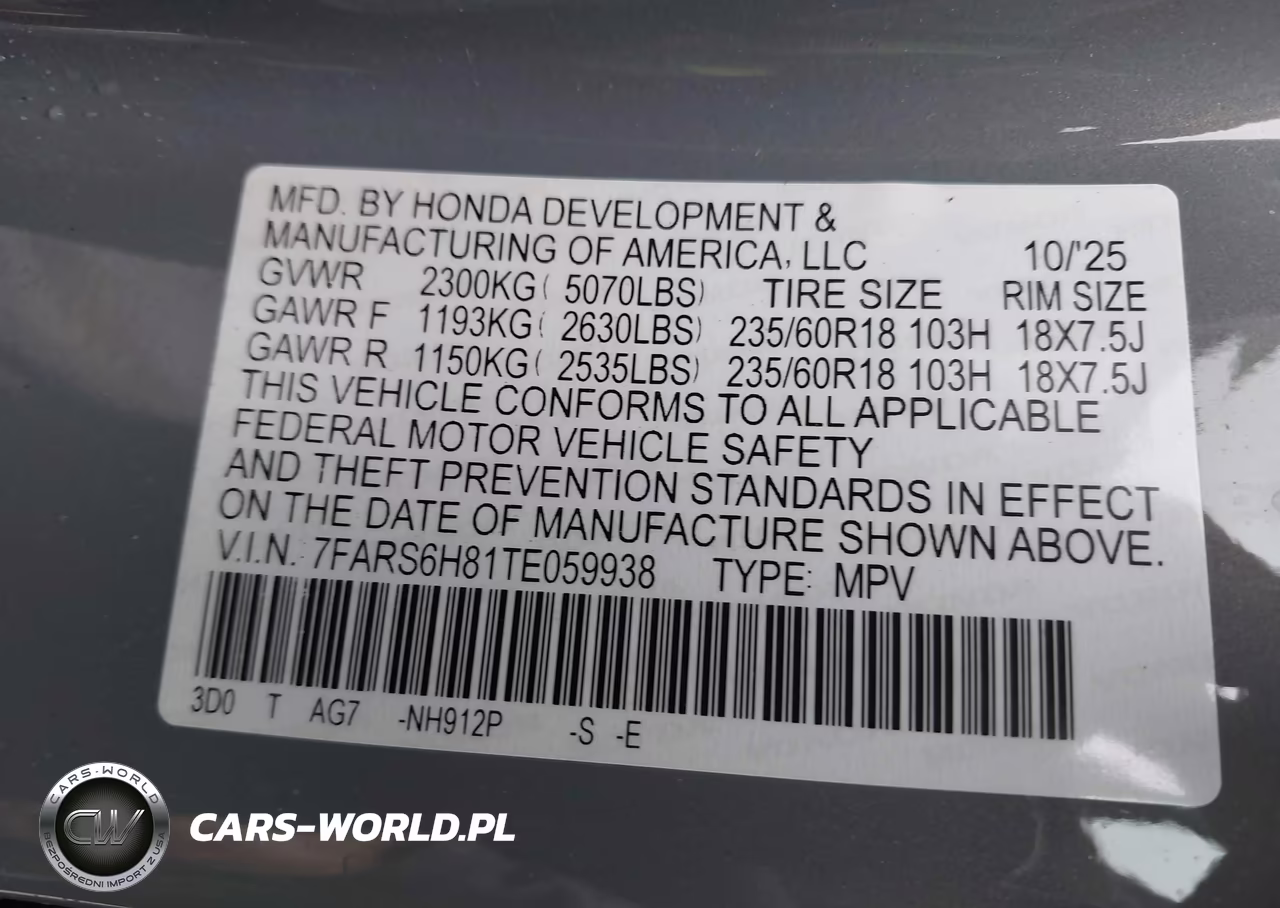 2026 Honda Cr-V Hybrid Awd Sport-L VIN:7FARS6H81TE059938 - 9