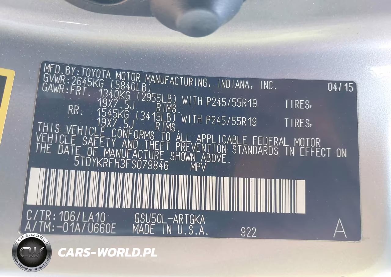 2015 Toyota Highlander Limited V6 VIN:5TDYKRFH3FS079846 - 9