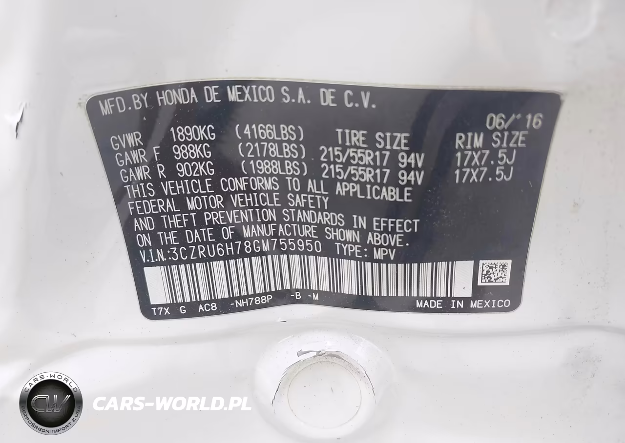 2016 Honda Hr-V Ex-L VIN:3CZRU6H78GM755950 - 9