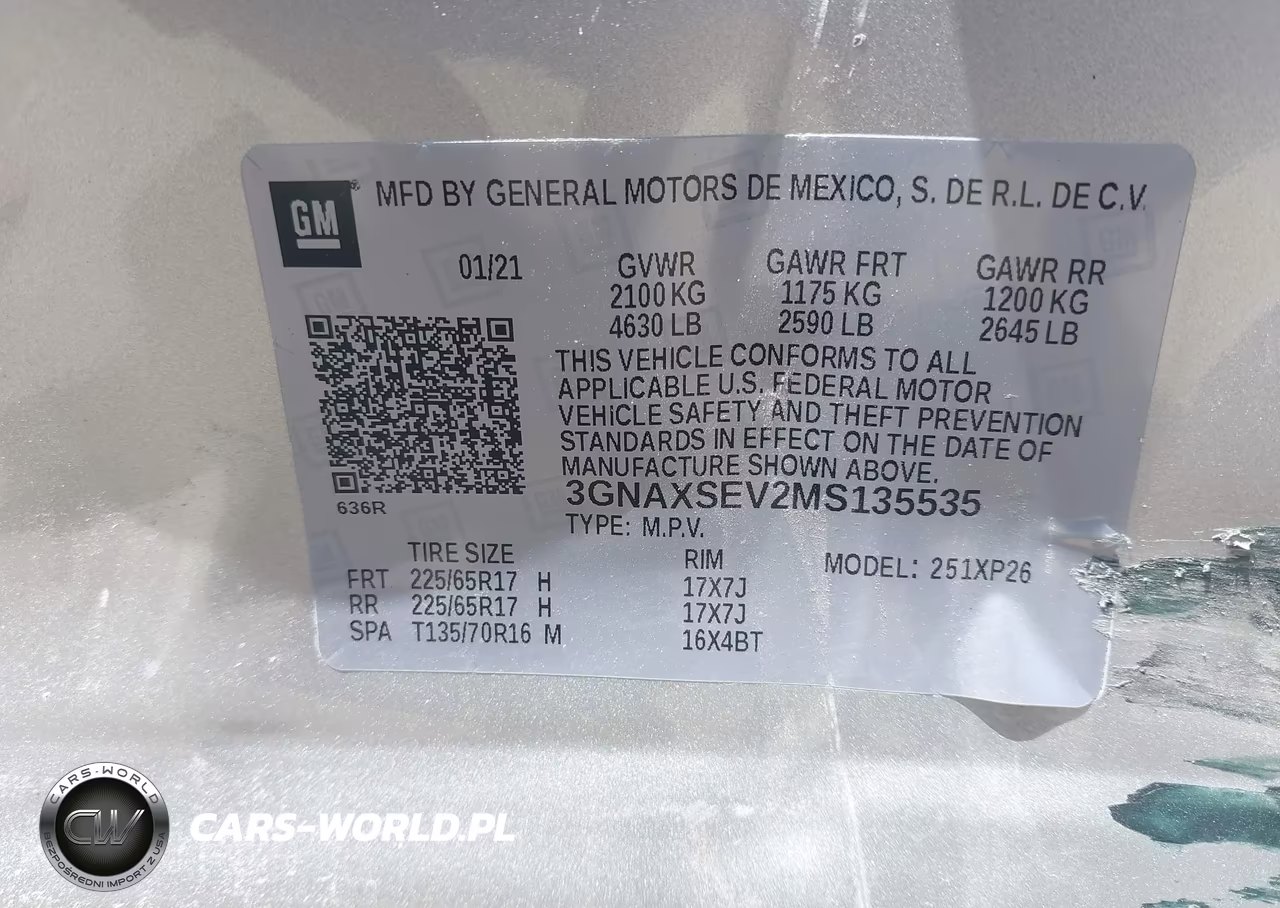 2021 Chevrolet Equinox Awd Ls VIN:3GNAXSEV2MS135535 - 9