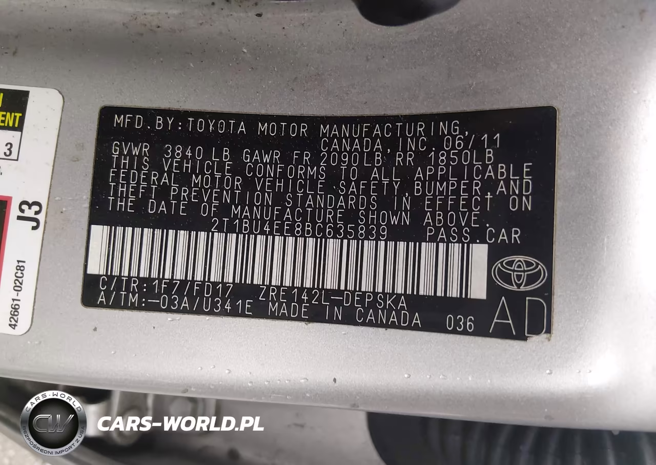2011 Toyota Corolla S VIN:2T1BU4EE8BC635839 - 9