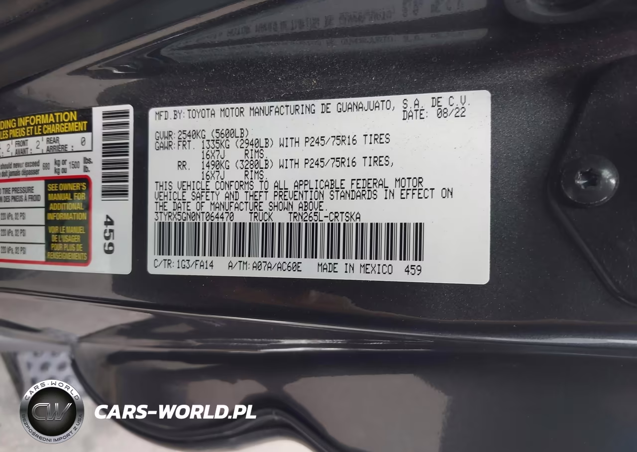 2022 Toyota Tacoma Sr VIN:3TYRX5GN0NT064470 - 9