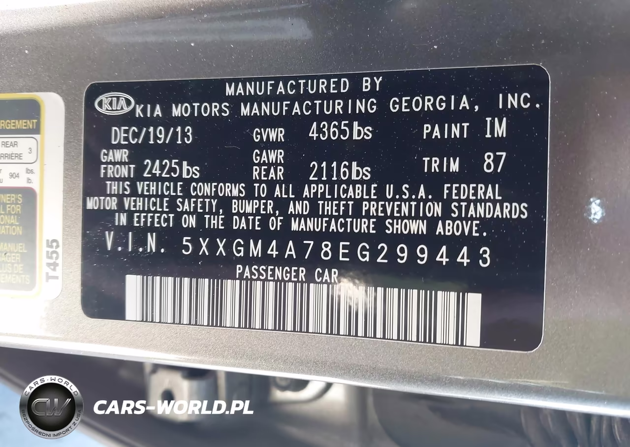 2014 Kia Optima Lx VIN:5XXGM4A78EG299443 - 9