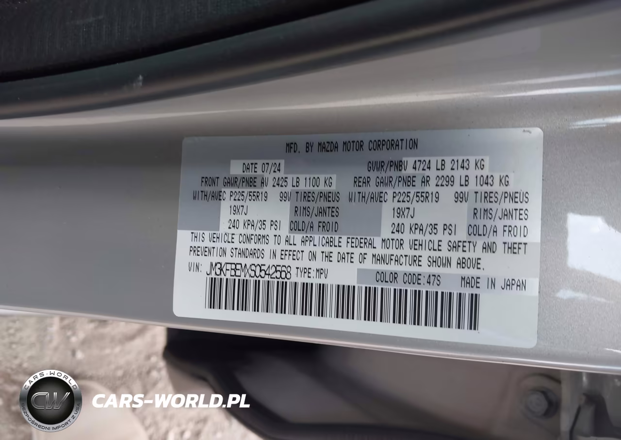 2025 Mazda Cx-5 2.5 S Premium Plus VIN:JM3KFBEMXS0542568 - 9