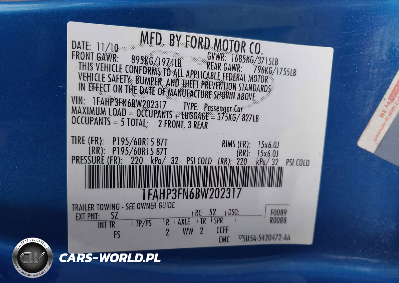2011 Ford Focus Se VIN:1FAHP3FN6BW202317 - 9