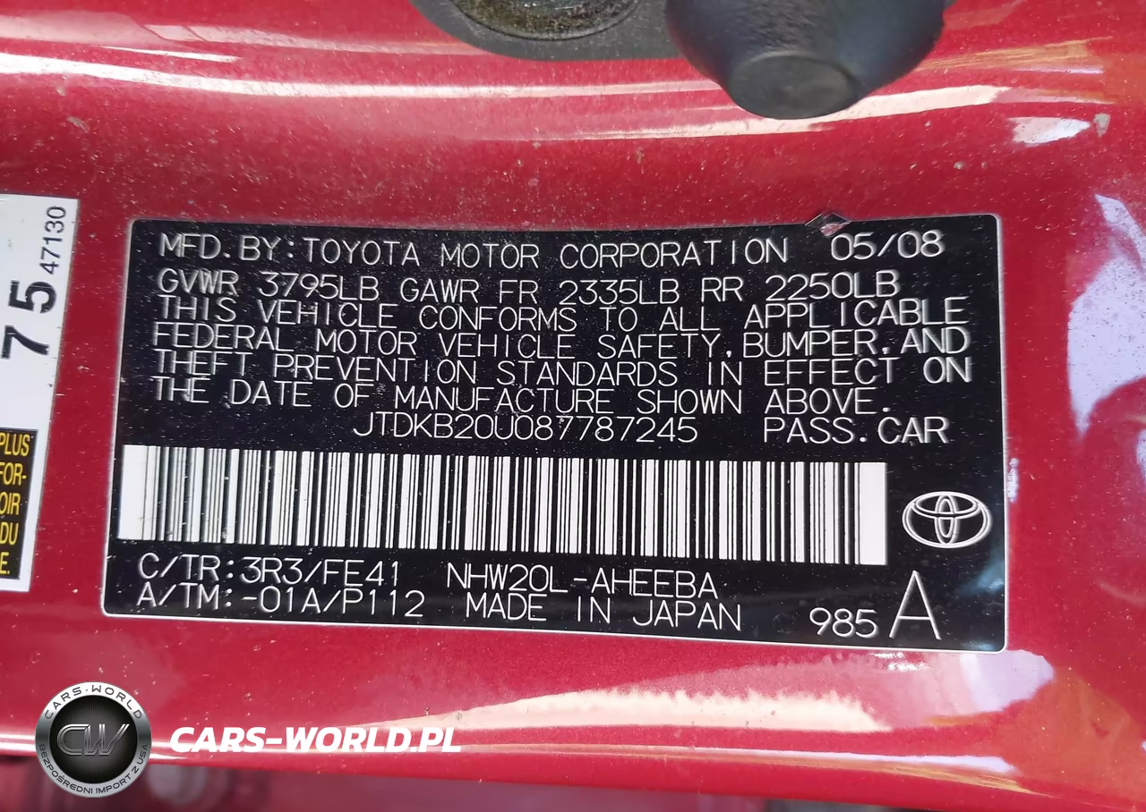 2008 Toyota Prius VIN:JTDKB20U087787245 - 9