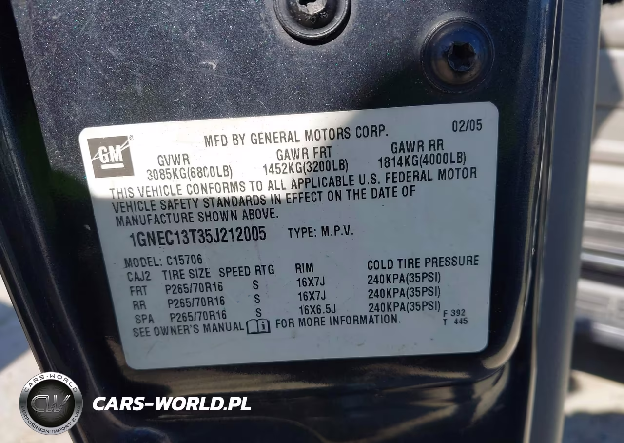 2005 Chevrolet Tahoe Ls VIN:1GNEC13T35J212005 - 9