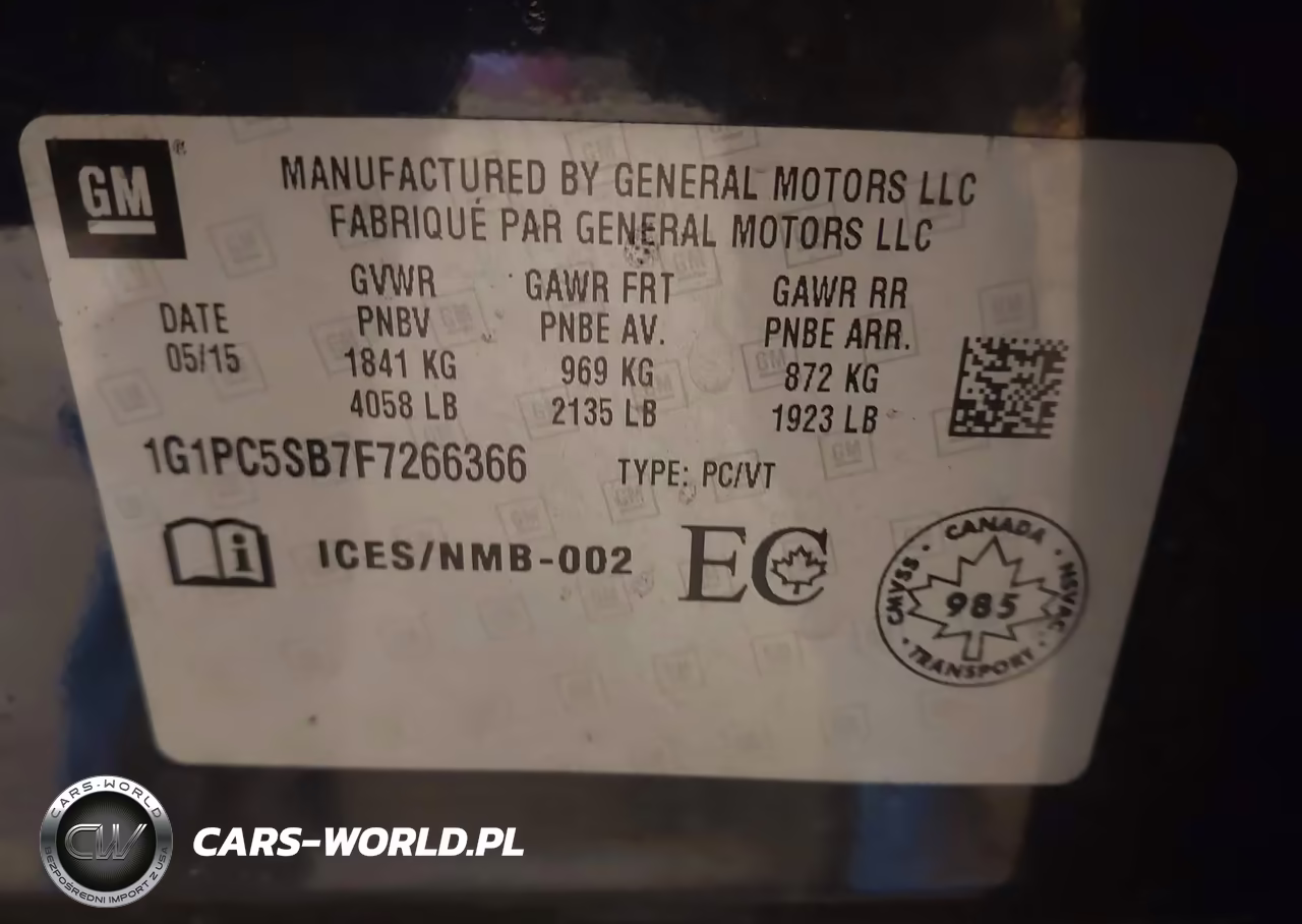 2015 Chevrolet Cruze 1Lt Auto VIN:1G1PC5SB7F7266366 - 9