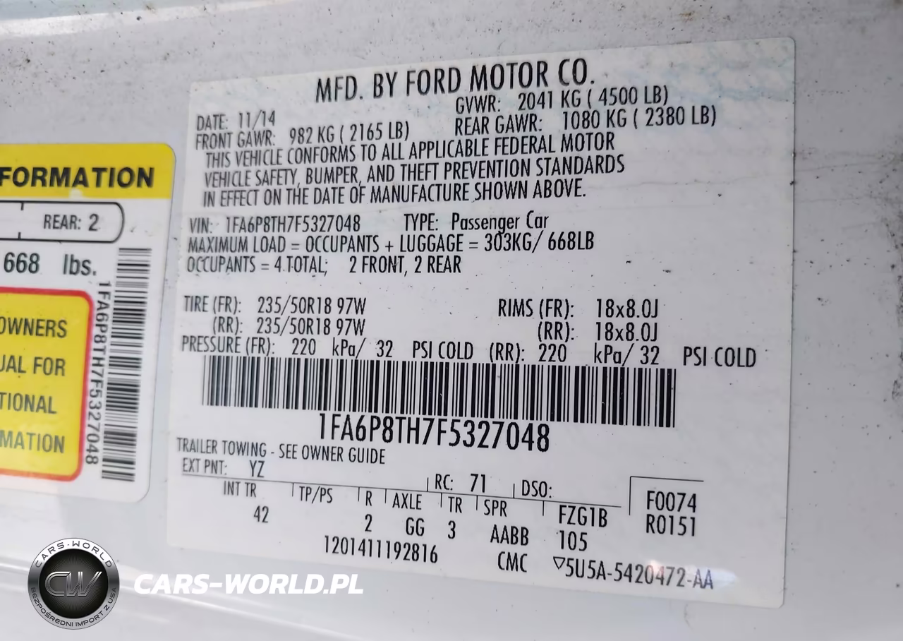 2015 Ford Mustang Ecoboost VIN:1FA6P8TH7F5327048 - 9