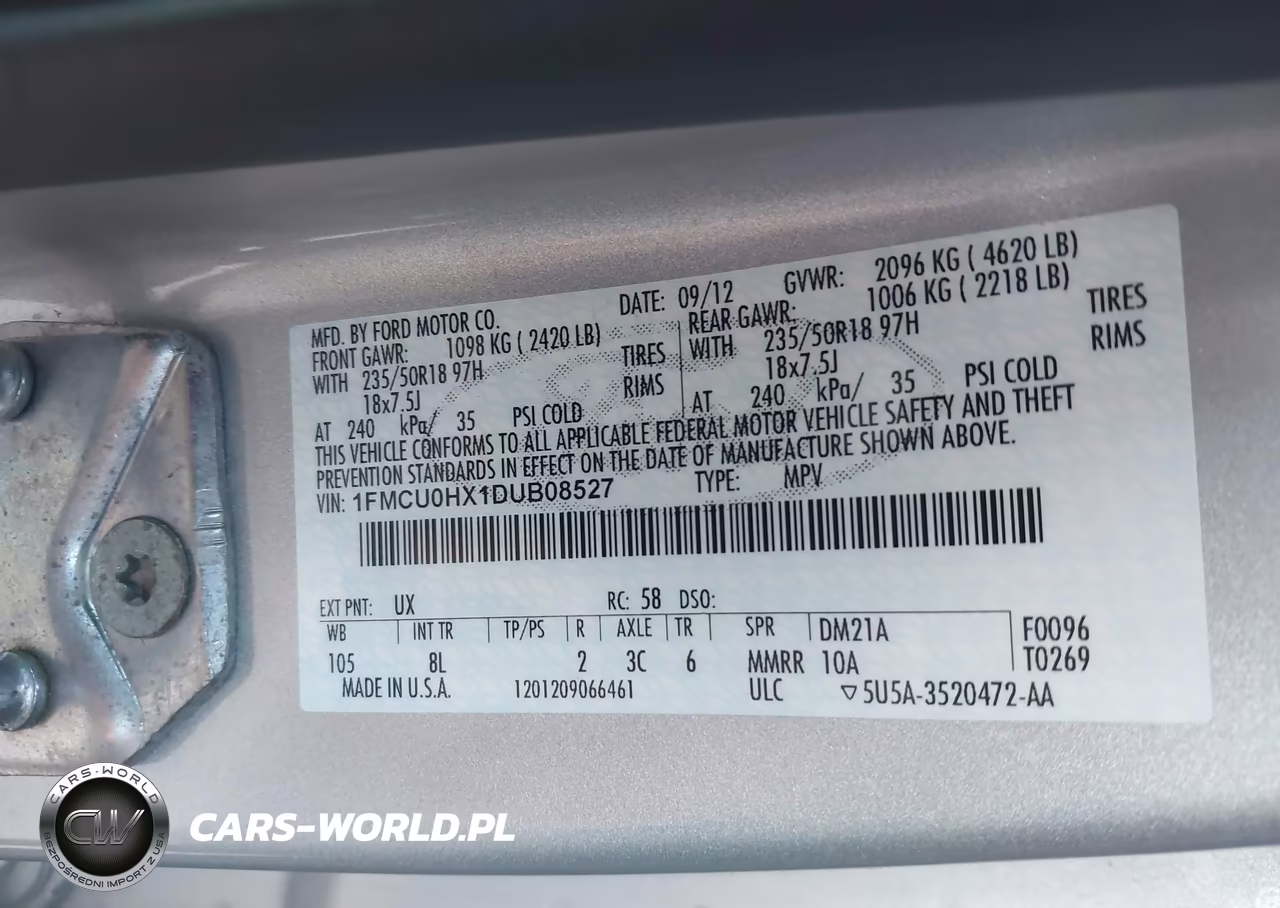 2013 Ford Escape Sel VIN:1FMCU0HX1DUB08527 - 9