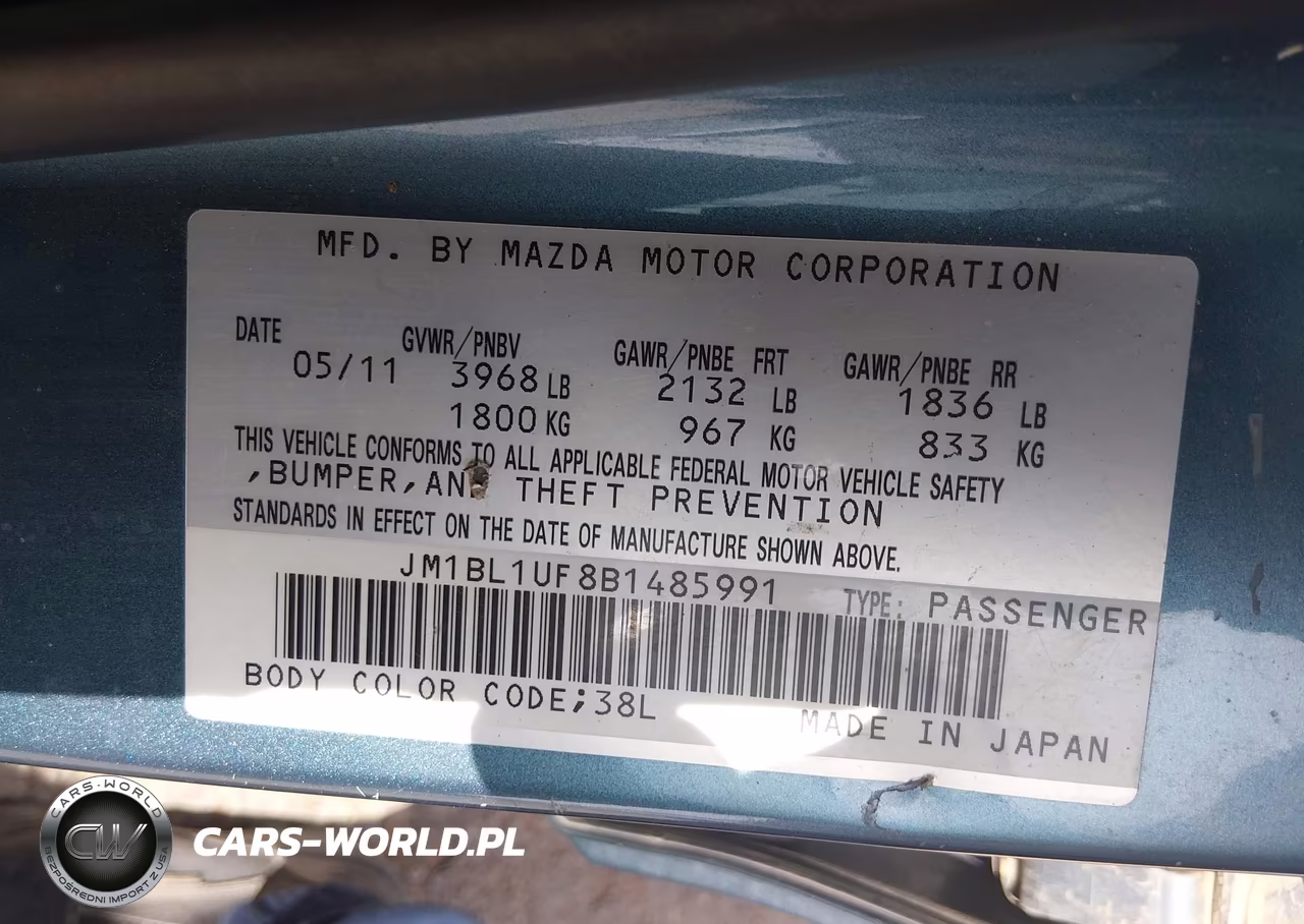 2011 Mazda Mazda3 I Sport VIN:JM1BL1UF8B1485991 - 9