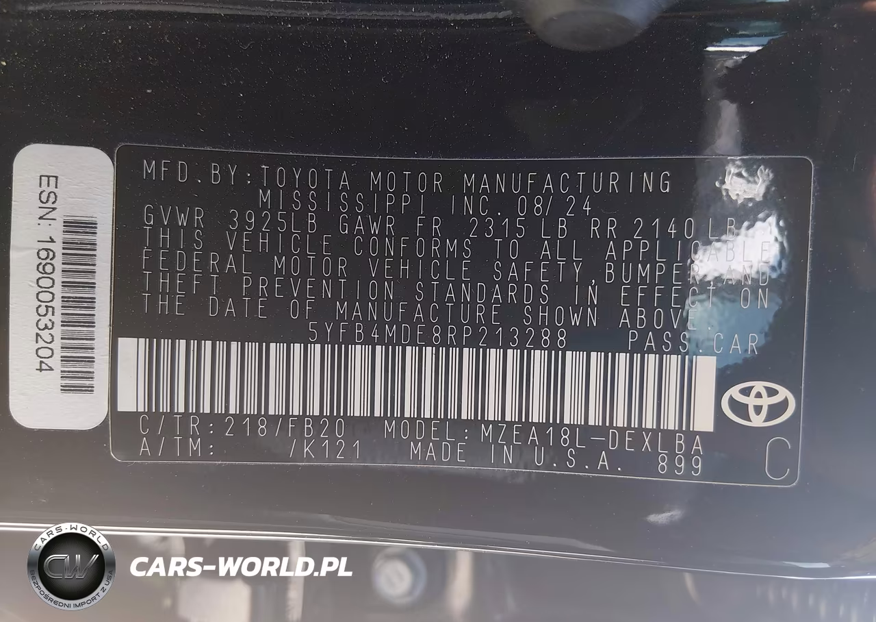 2024 Toyota Corolla Le VIN:5YFB4MDE8RP213288 - 9