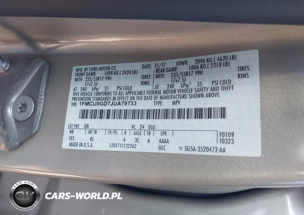 2018 Ford Escape Se VIN:1FMCU0GD7JUA79733 - 9