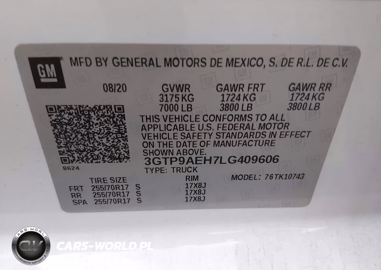 2020 GMC Sierra 1500 4Wd Standard Box VIN:3GTP9AEH7LG409606 - 9