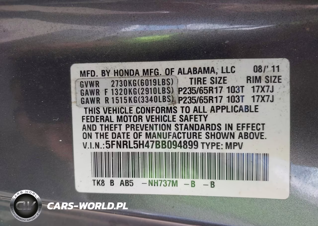 2011 Honda Odyssey Ex VIN:5FNRL5H47BB094899 - 9