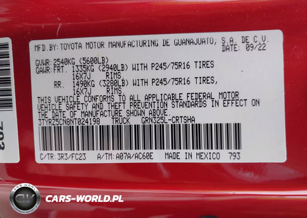 2022 Toyota Tacoma Sr5 V6 VIN:3TYRZ5CN8NT024198 - 9