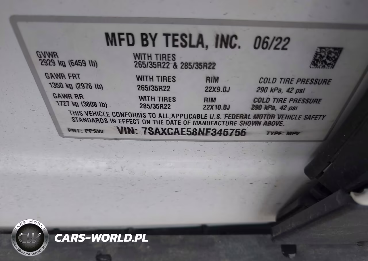 2022 Tesla Model X Dual Motor All-Wheel Drive VIN:7SAXCAE58NF345756 - 9