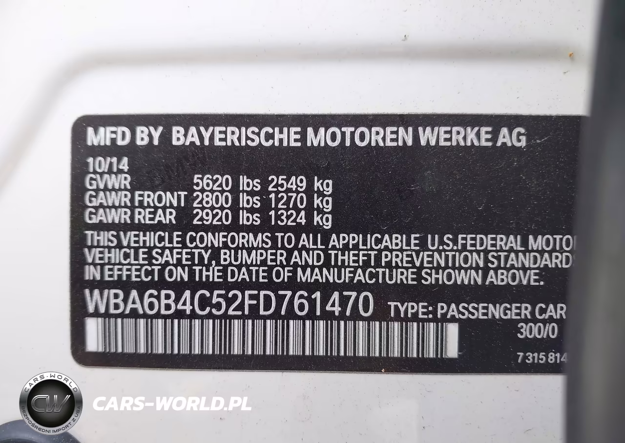 2015 BMW 650I Gran Coupe xDrive VIN:WBA6B4C52FD761470 - 9