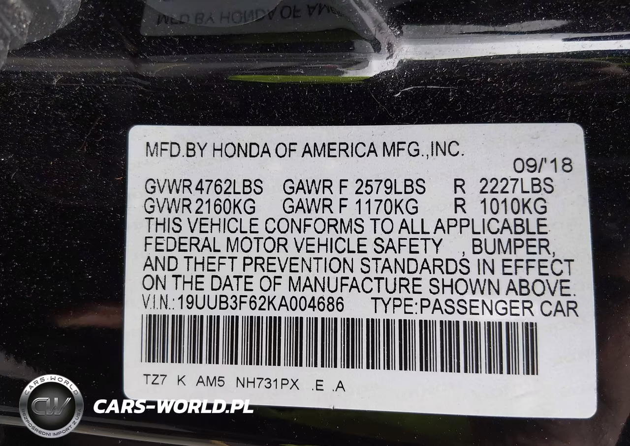 2019 Acura Tlx Tech A-Spec Pkgs VIN:19UUB3F62KA004686 - 9
