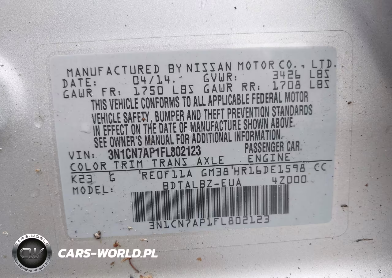 2015 Nissan Versa 1.6 Sv VIN:3N1CN7AP1FL802123 - 9