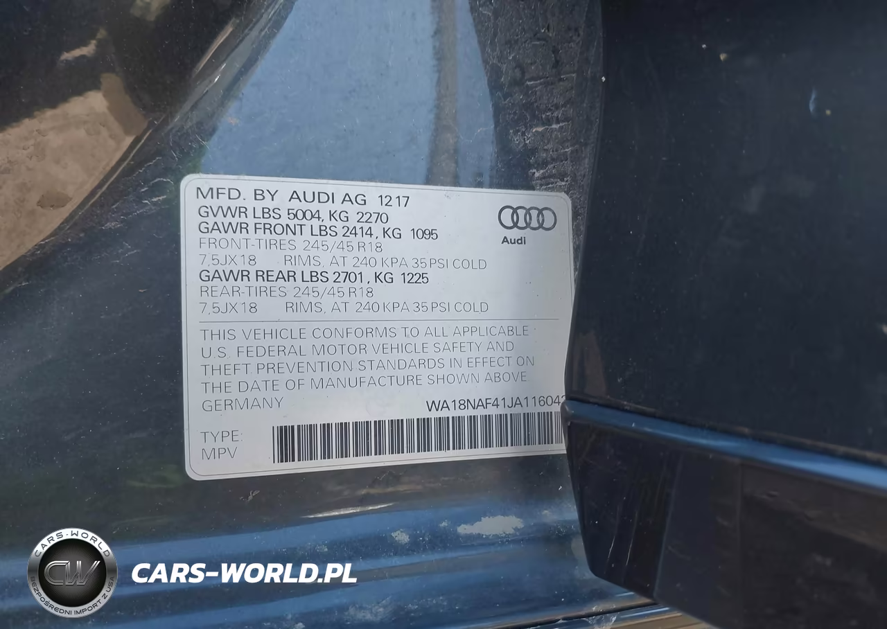 2018 Audi A4 Allroad 2.0T Premium VIN:WA18NAF41JA116043 - 9