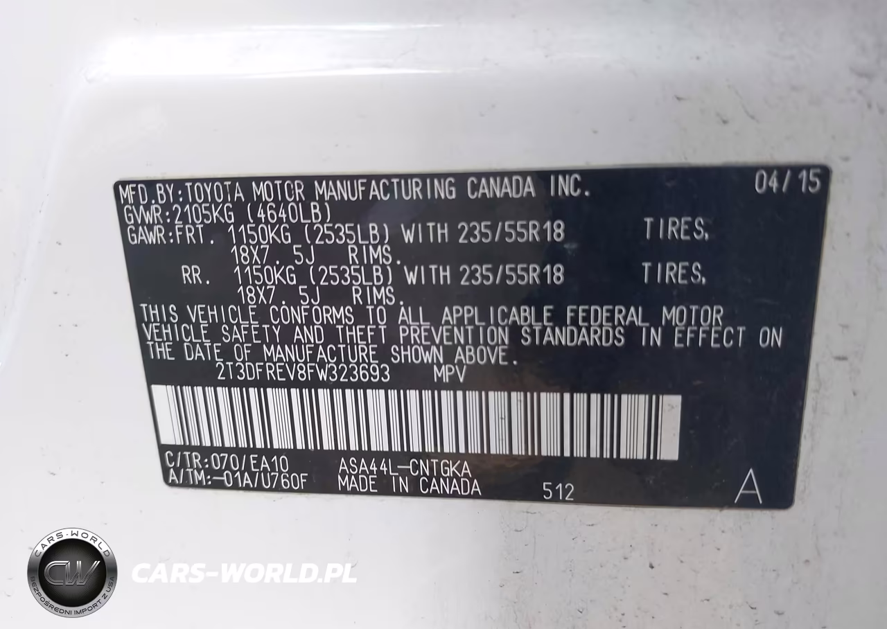 2015 Toyota Rav4 Limited VIN:2T3DFREV8FW323693 - 9