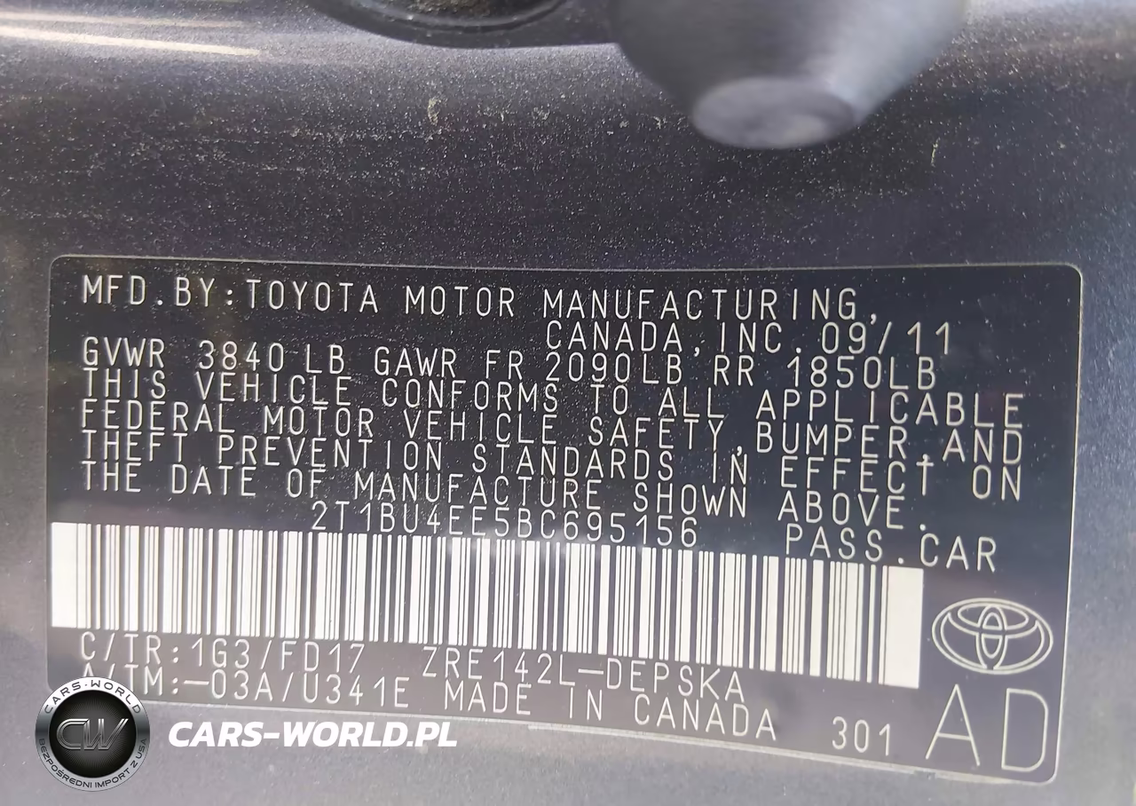 2011 Toyota Corolla Base VIN:2T1BU4EE5BC695156 - 9