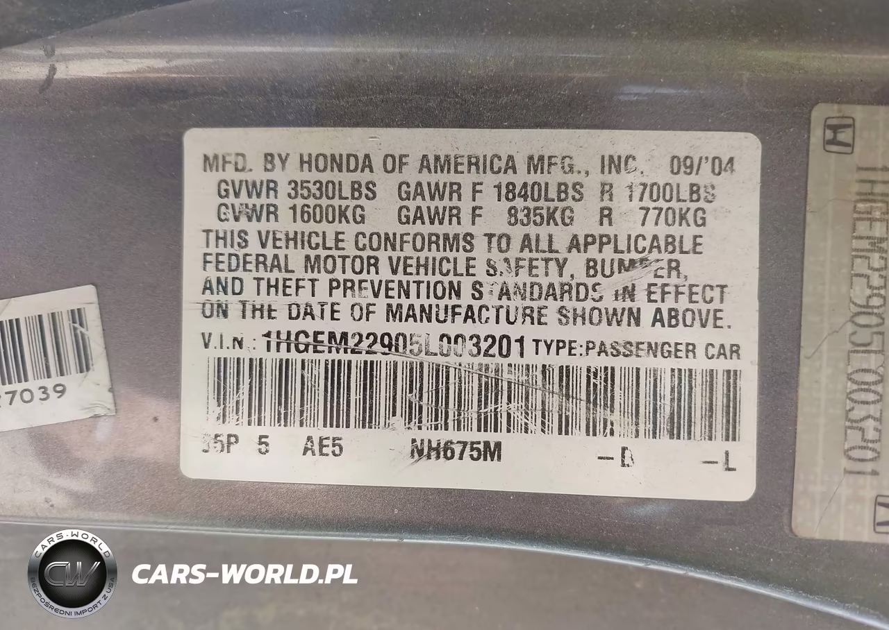 2005 Honda Civic Ex VIN:1HGEM22905L003201 - 9