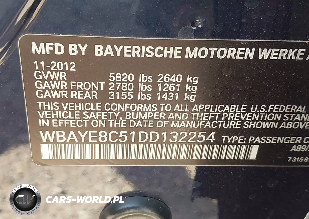 2013 BMW 750Li VIN:WBAYE8C51DD132254 - 9