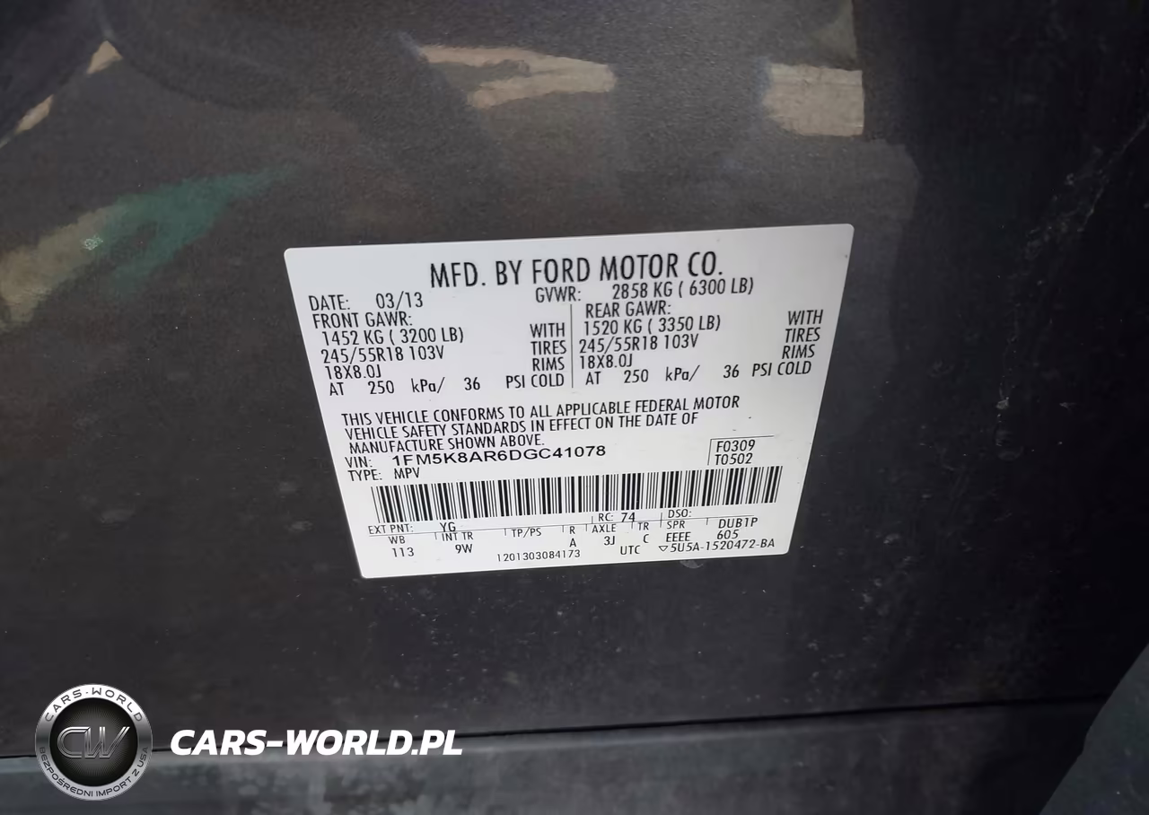2013 Ford Utility Police Interceptor VIN:1FM5K8AR6DGC41078 - 9