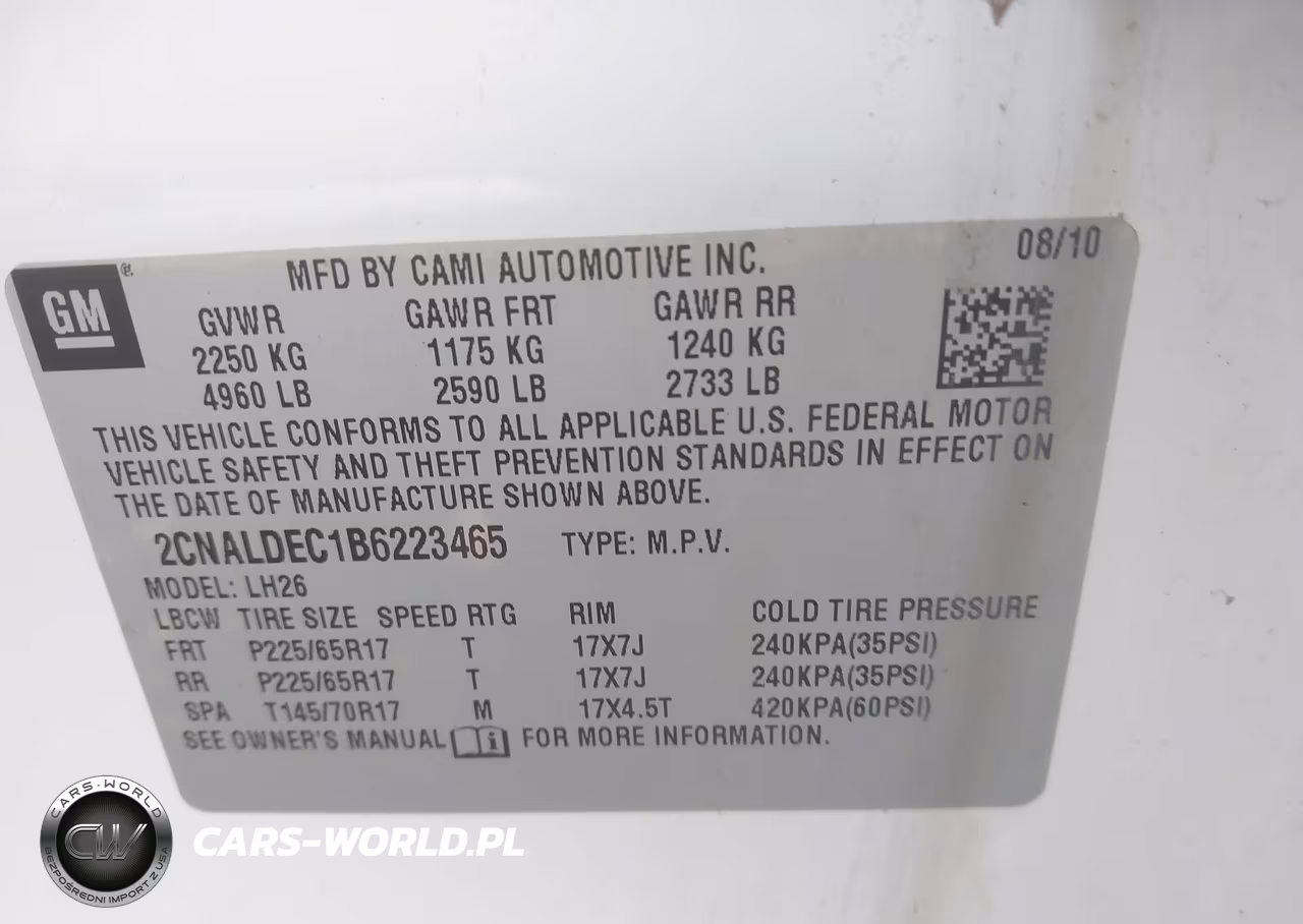 2011 Chevrolet Equinox 1Lt VIN:2CNALDEC1B6223465 - 9
