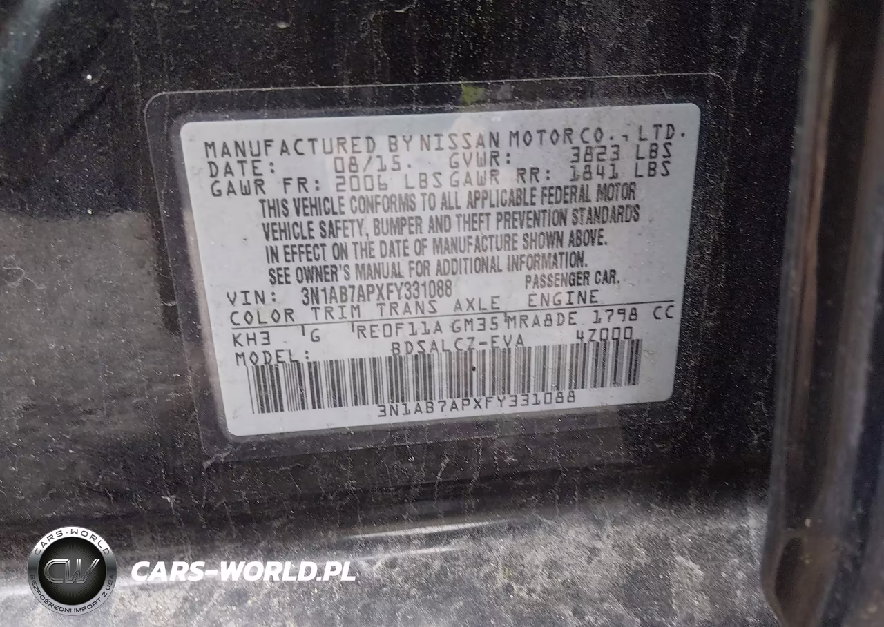 2015 Nissan Sentra S VIN:3N1AB7APXFY331088 - 9
