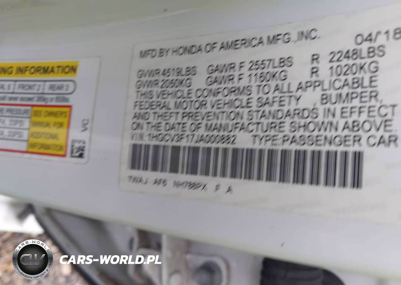 2018 Honda Accord Hybrid VIN:1HGCV3F17JA000882 - 9