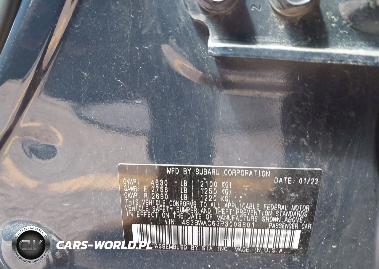 2023 Subaru Legacy Premium VIN:4S3BWAC63P3009801 - 9