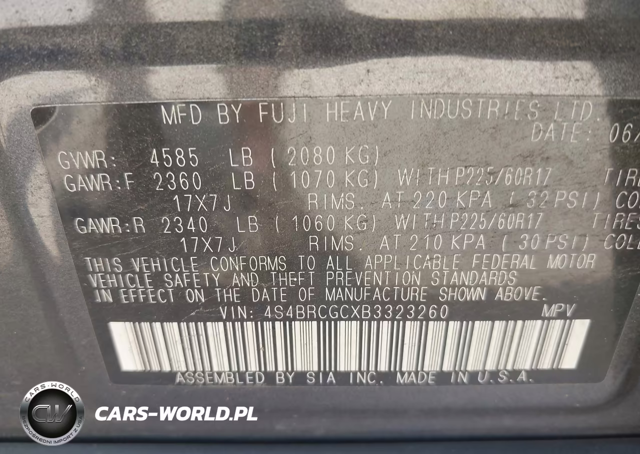 2011 Subaru Outback 2.5I Premium VIN:4S4BRCGCXB3323260 - 9