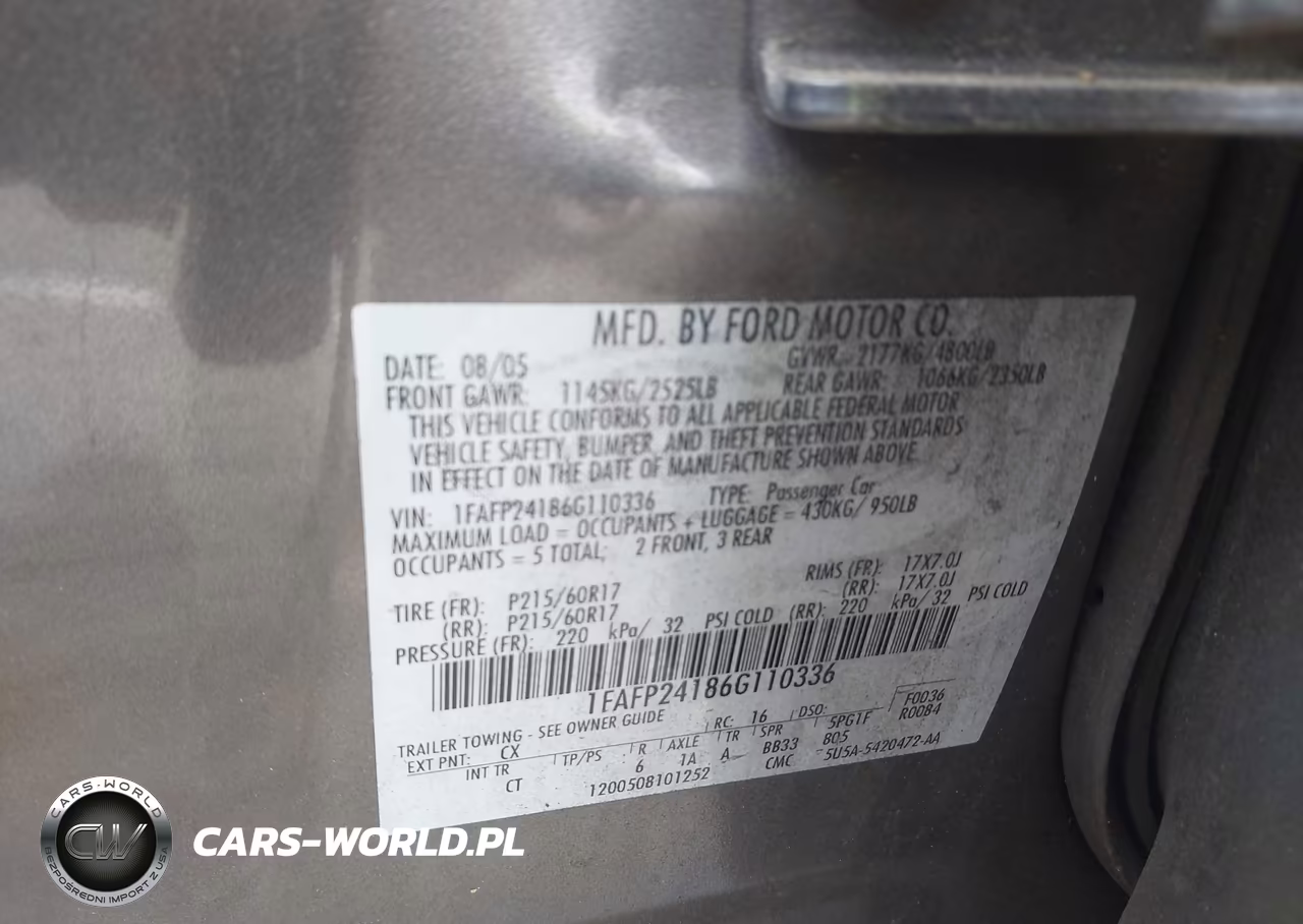 2006 Ford Five Hundred Sel VIN:1FAFP24186G110336 - 9