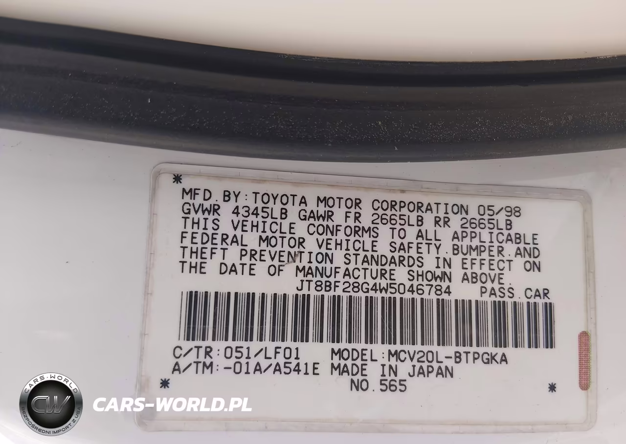 1998 Lexus Es 300 VIN:JT8BF28G4W5046784 - 9