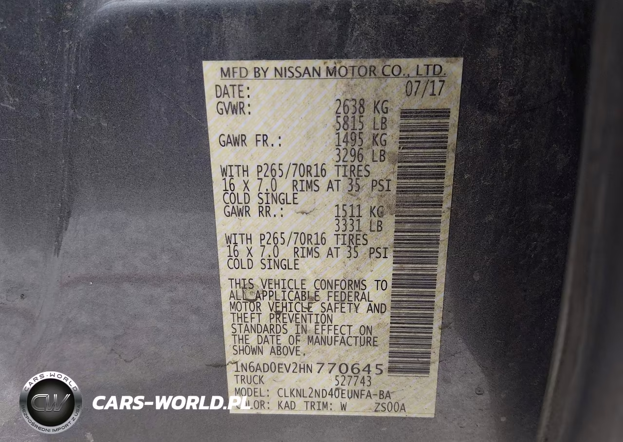 2017 Nissan Frontier Sv VIN:1N6AD0EV2HN770645 - 9