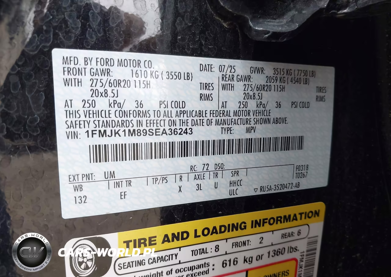 2025 Ford Expedition Platinum Max VIN:1FMJK1M89SEA36243 - 9