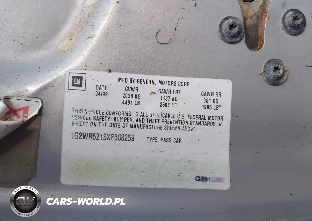 1999 Pontiac Grand Prix Gtp VIN:1G2WR5213XF308259 - 9