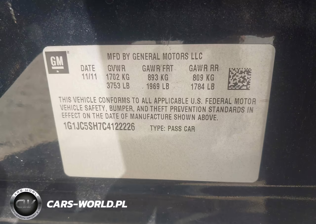 2012 Chevrolet Sonic 2Lt VIN:1G1JC5SH7C4122226 - 9