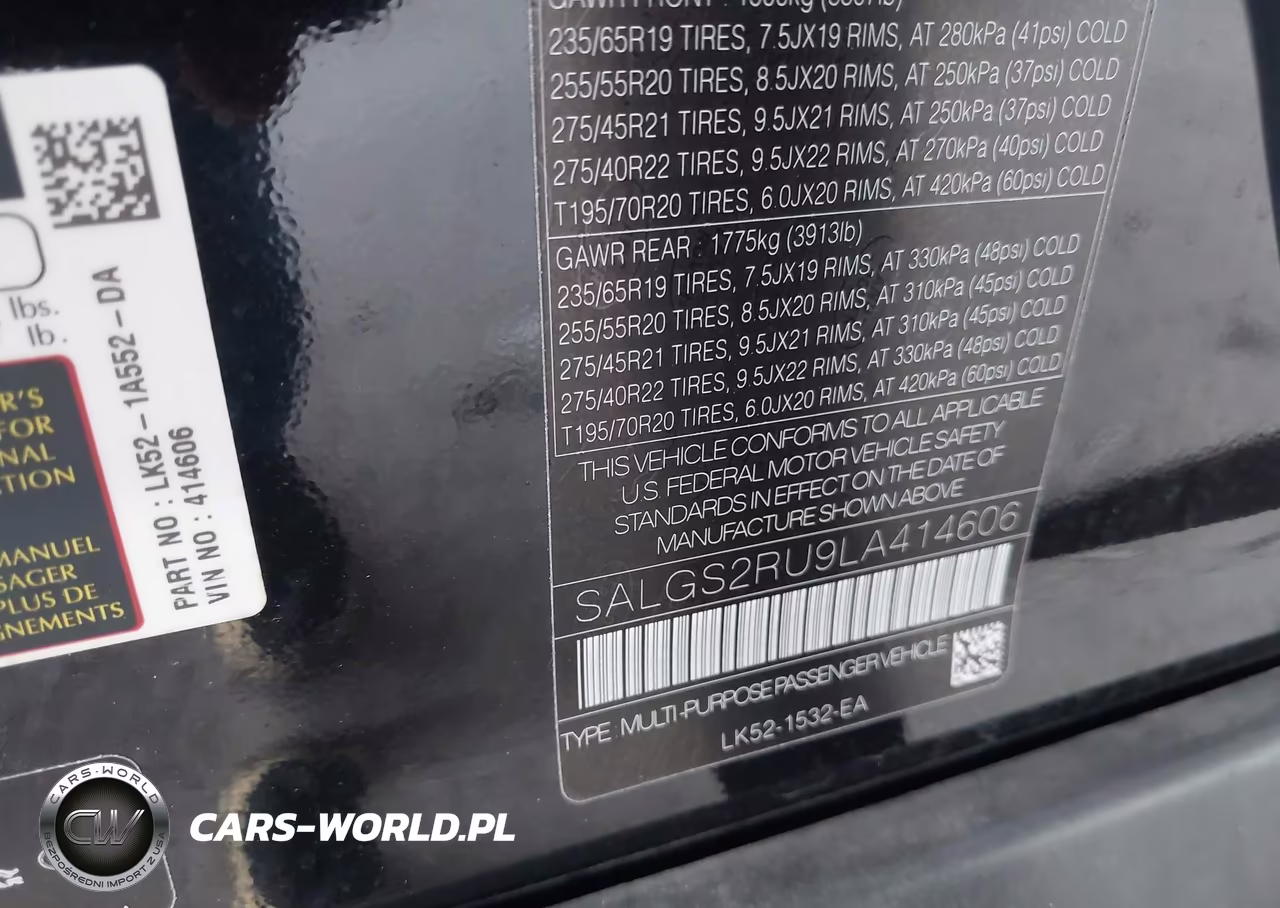 2020 Land Rover Range Rover Hse VIN:SALGS2RU9LA414606 - 9