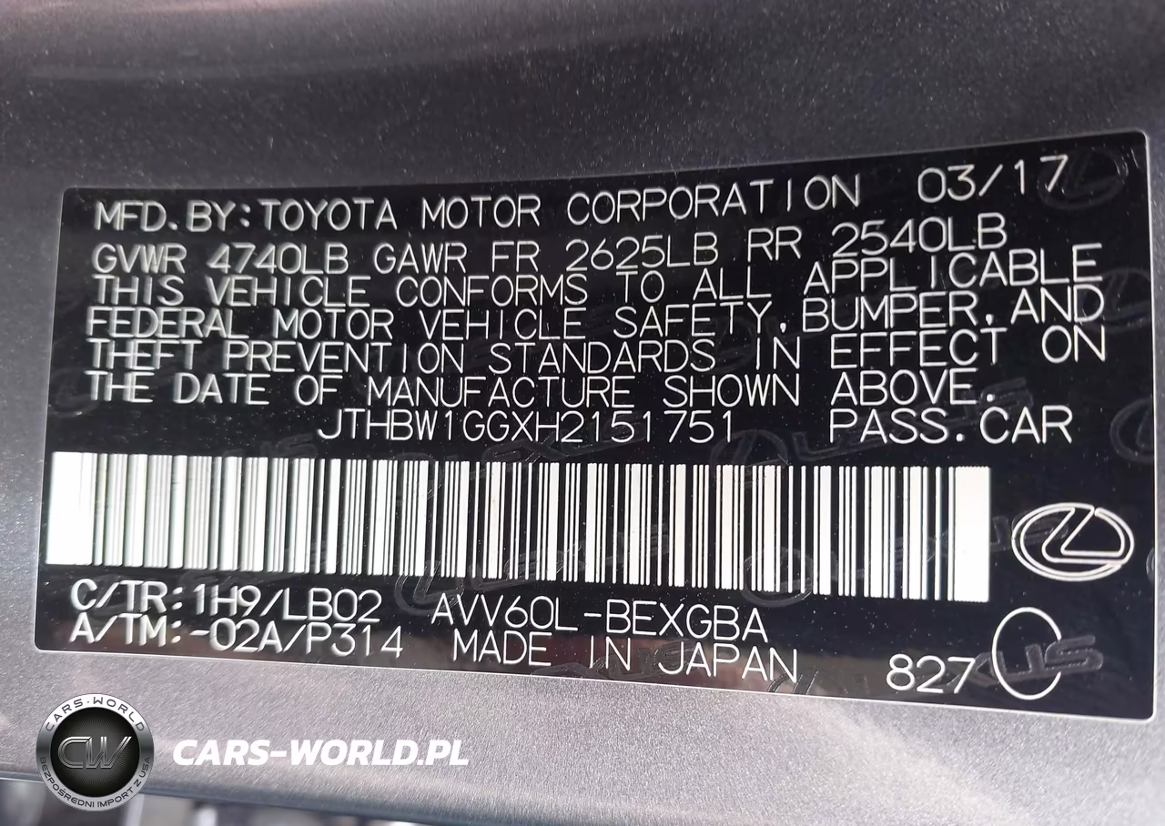 2017 Lexus Es 300H VIN:JTHBW1GGXH2151751 - 9